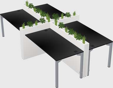 Rectangular shared desk