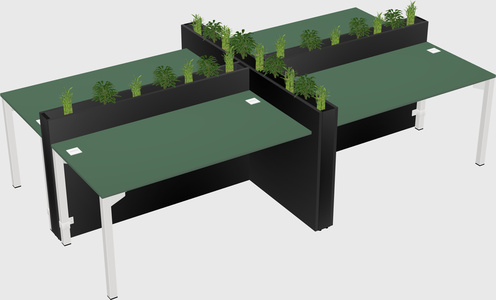 Rectangular shared desk
