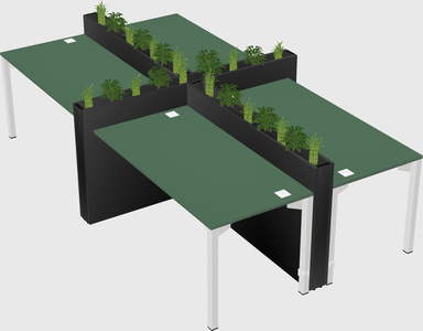 Rectangular shared desk