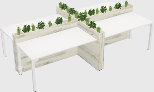 Rectangular shared desk