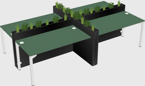 Rectangular shared desk