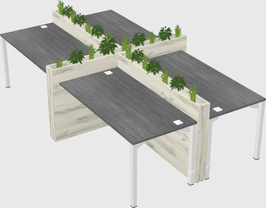 Rectangular shared desk