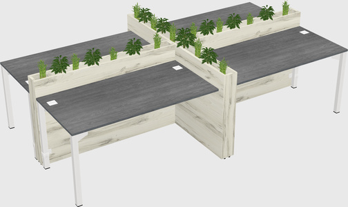 Rectangular shared desk