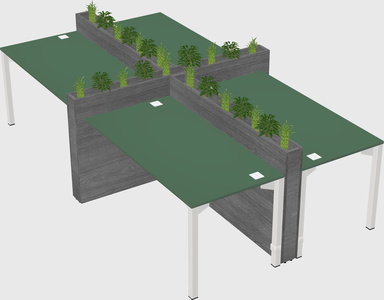 Rectangular shared desk