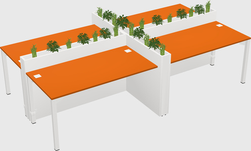 Rectangular shared desk