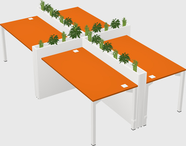 Rectangular shared desk