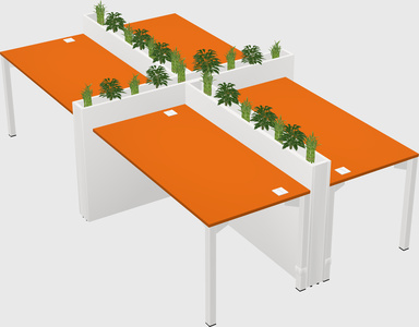 Rectangular shared desk