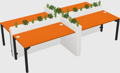 Rectangular shared desk
