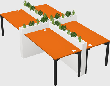 Rectangular shared desk