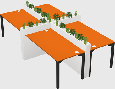 Rectangular shared desk