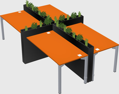Rectangular shared desk