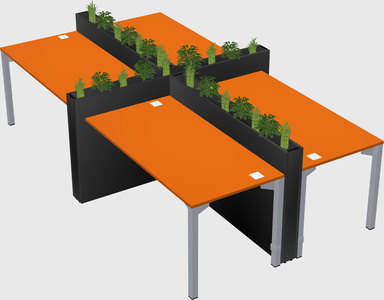 Rectangular shared desk