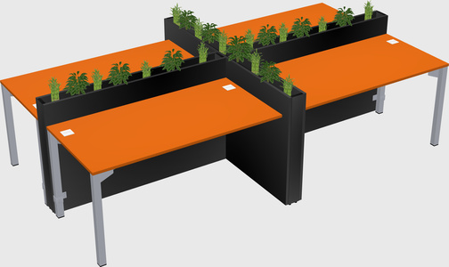Rectangular shared desk