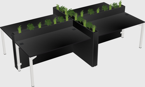 Rectangular shared desk