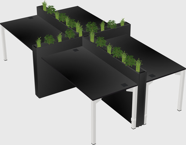 Rectangular shared desk