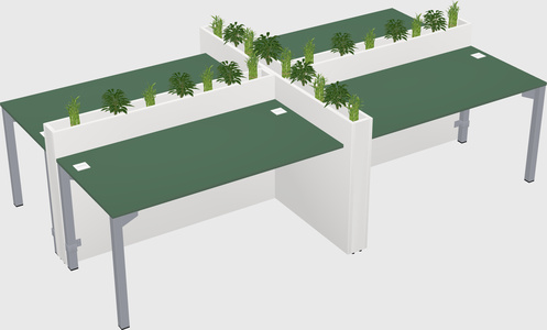 Rectangular shared desk