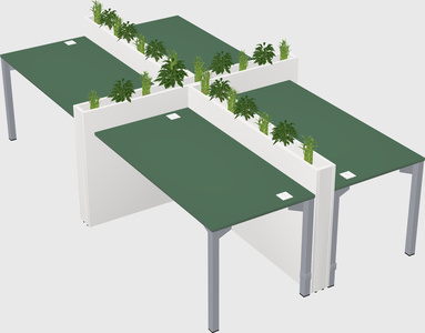 Rectangular shared desk