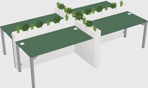 Rectangular shared desk