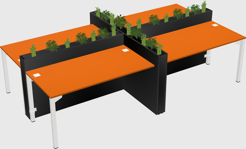 Rectangular shared desk