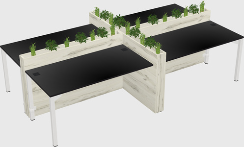 Rectangular shared desk