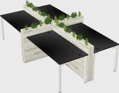 Rectangular shared desk