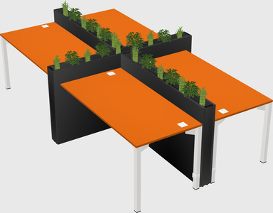 Rectangular shared desk