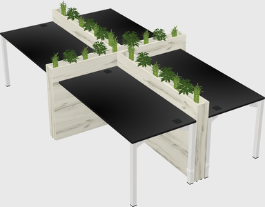 Rectangular shared desk