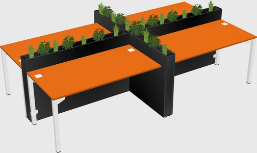 Rectangular shared desk