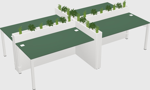 Rectangular shared desk
