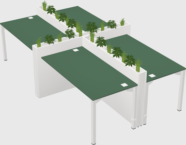 Rectangular shared desk