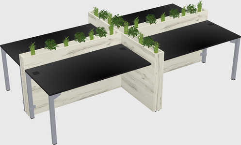 Rectangular shared desk