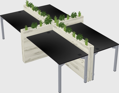 Rectangular shared desk