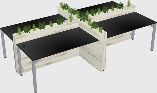 Rectangular shared desk