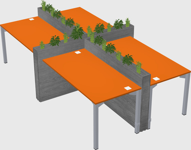Rectangular shared desk