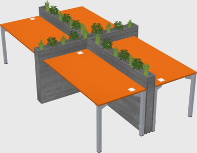 Rectangular shared desk
