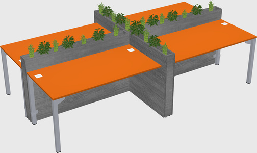 Rectangular shared desk