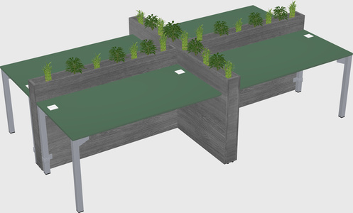 Rectangular shared desk