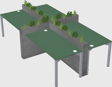 Rectangular shared desk