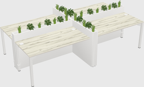 Rectangular shared desk