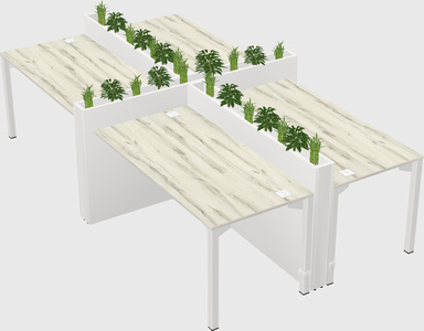 Rectangular shared desk