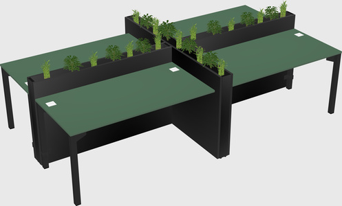 Rectangular shared desk