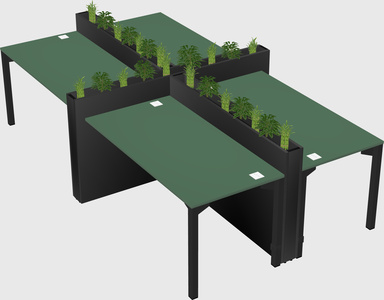 Rectangular shared desk