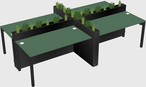 Rectangular shared desk