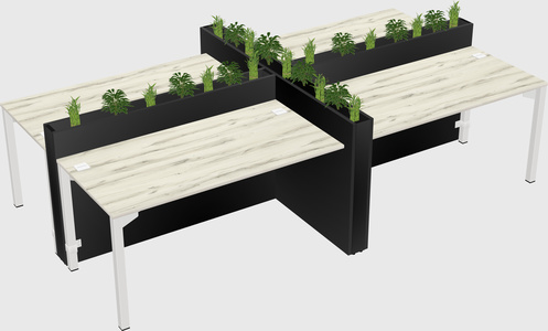 Rectangular shared desk