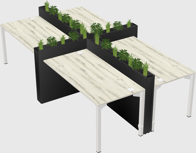 Rectangular shared desk