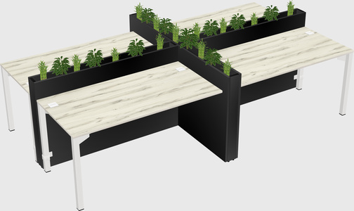 Rectangular shared desk