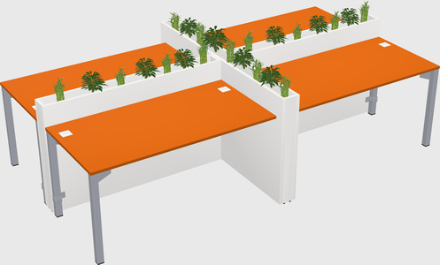 Rectangular shared desk