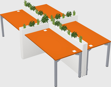 Rectangular shared desk