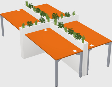 Rectangular shared desk