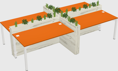 Rectangular shared desk